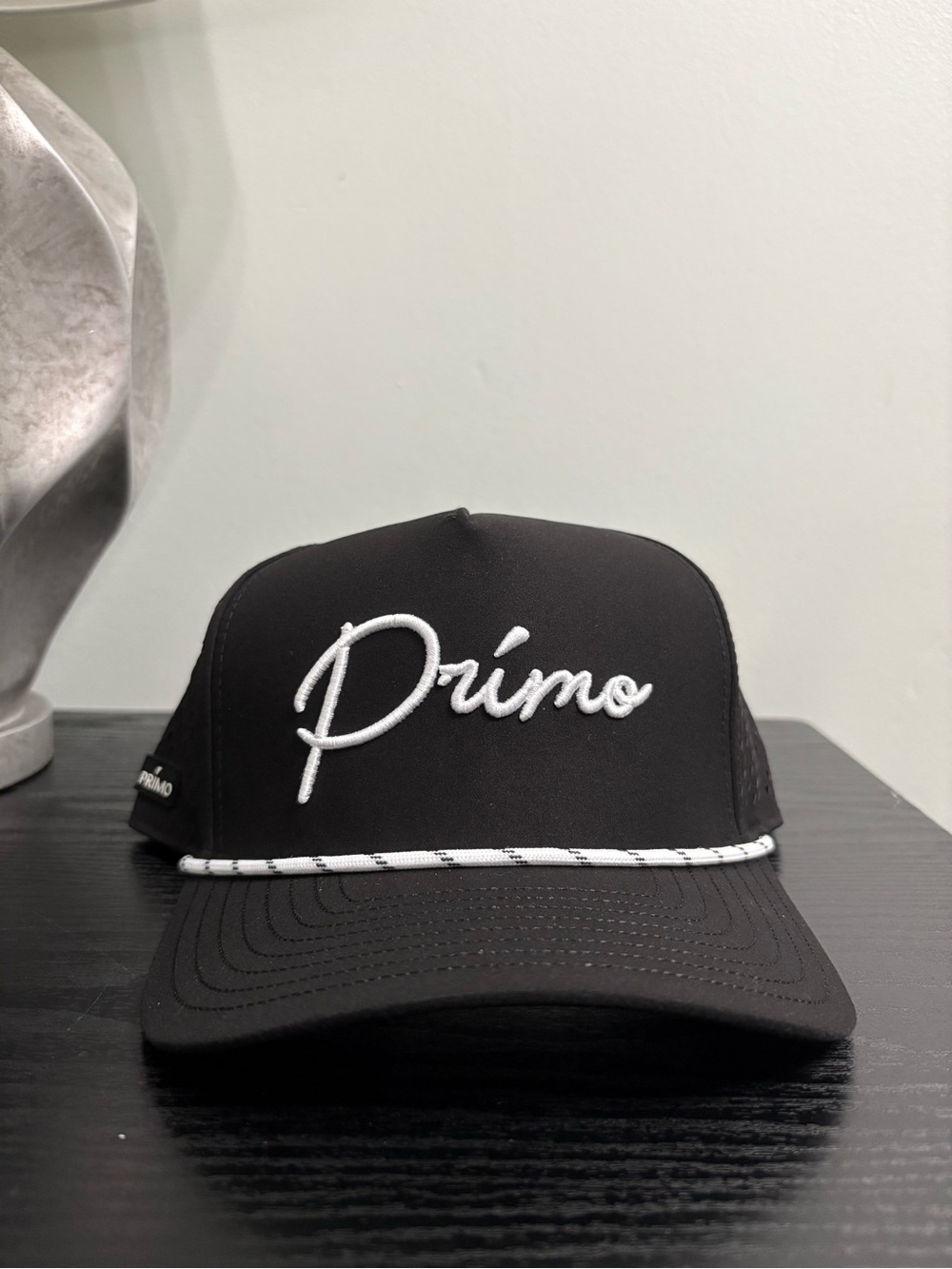 Black Primo Hat – White Script – M/L Size